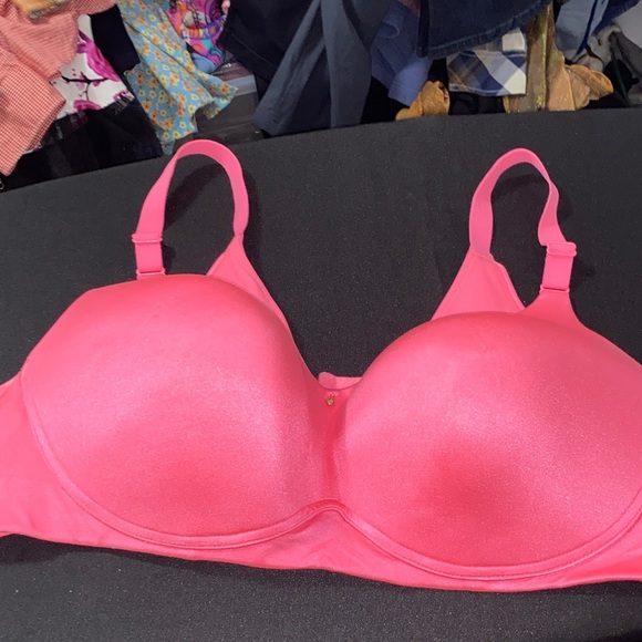 CACIQUE WO SIZE 46C LIGHTLY LINED NO UNDERWIRE PINK BRA ADJ STRAPS WIDE BACK EUC - Picture 1 of 11